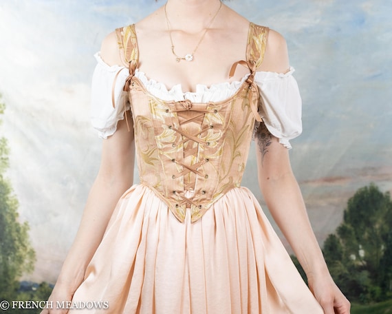 READY TO SHIP Renaissance Corset Bodice Stays in Rose Gold Floral