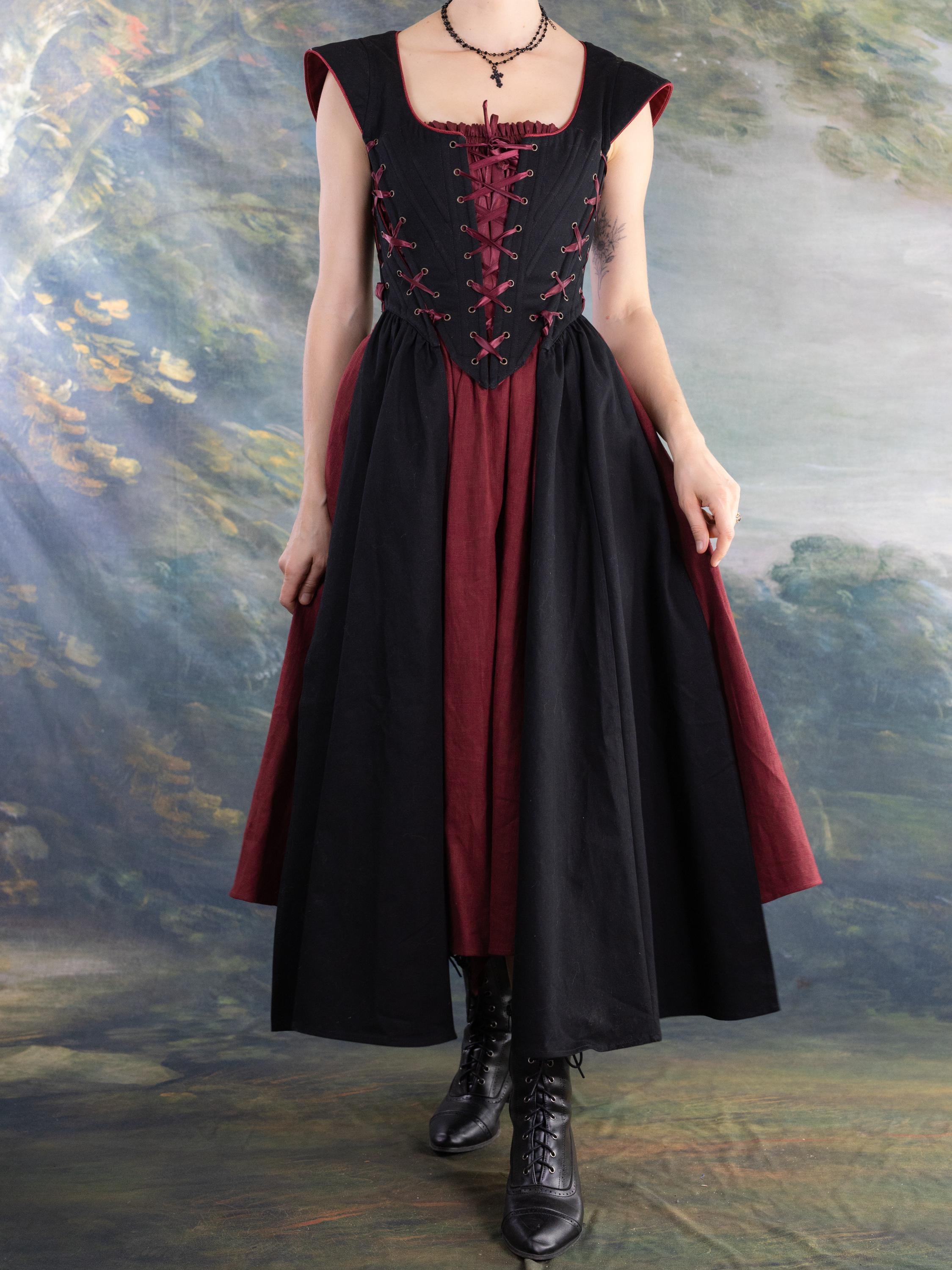 Gothic Red Black Latex Dress