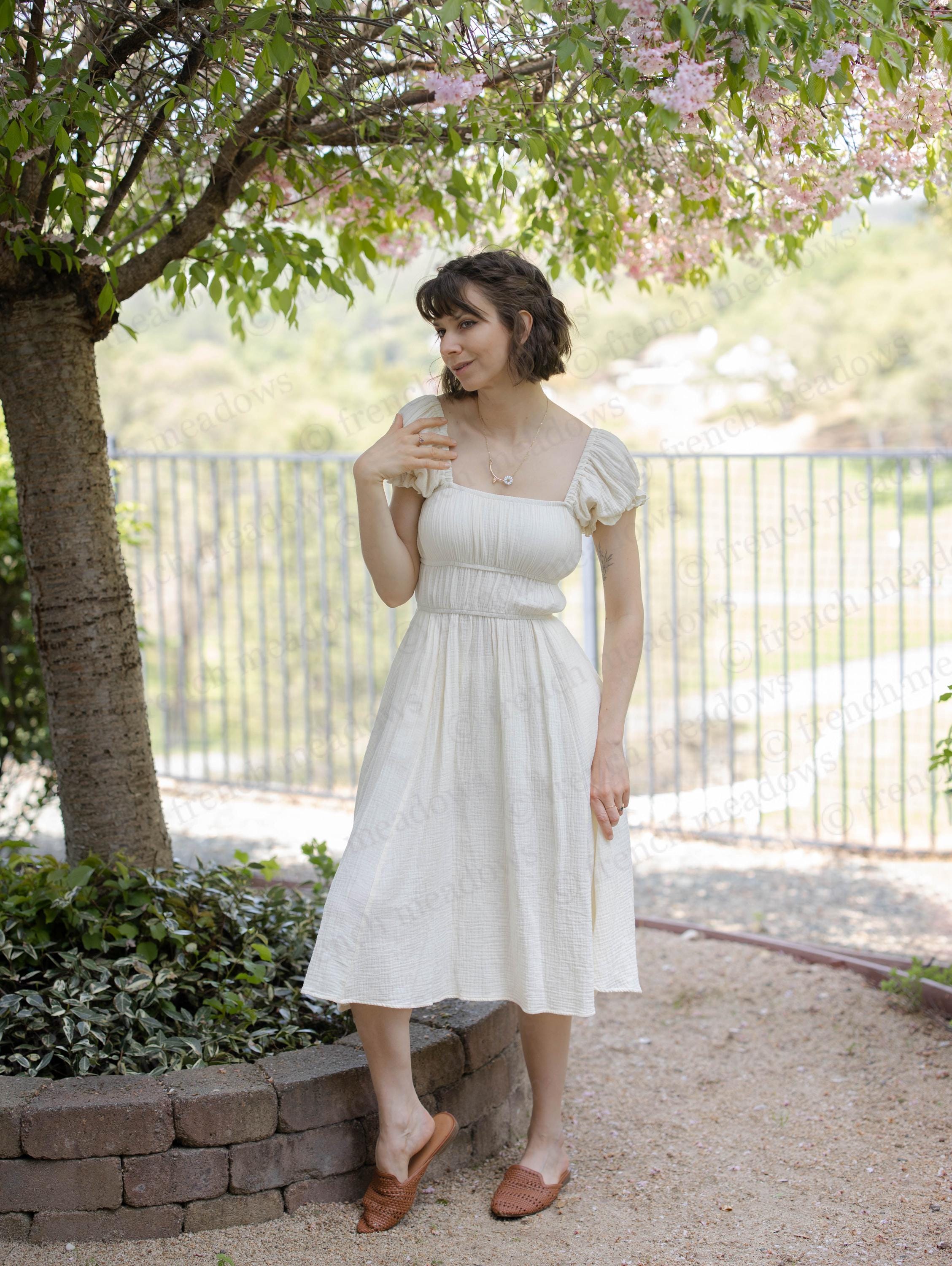 white christmas dresses 1232B-CUSTOM Lace Collar Tulle Midi Dress-Cream – whoopikids main image 0