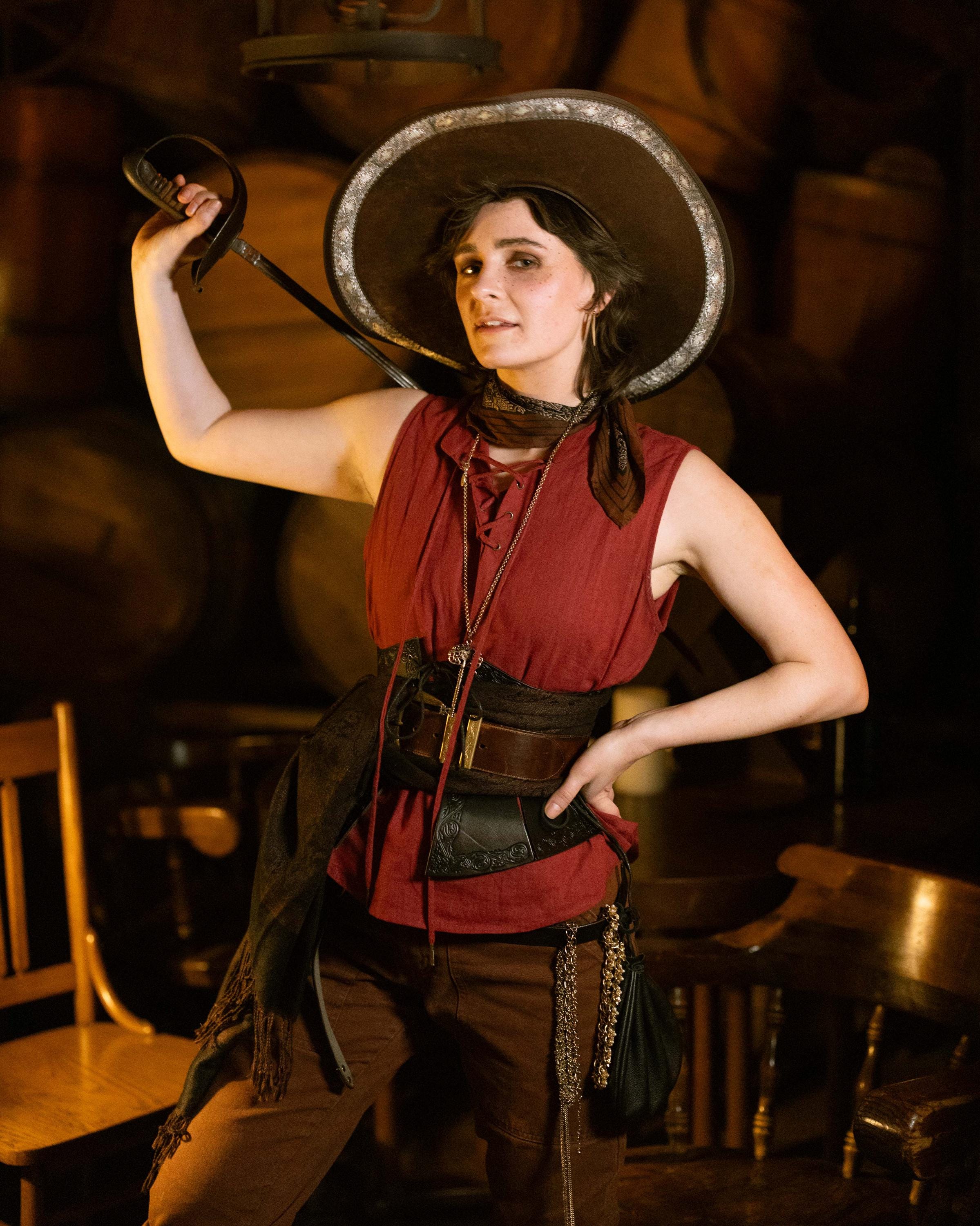Debossed Leather Underbust Corset: Renaissance Faire Armor 