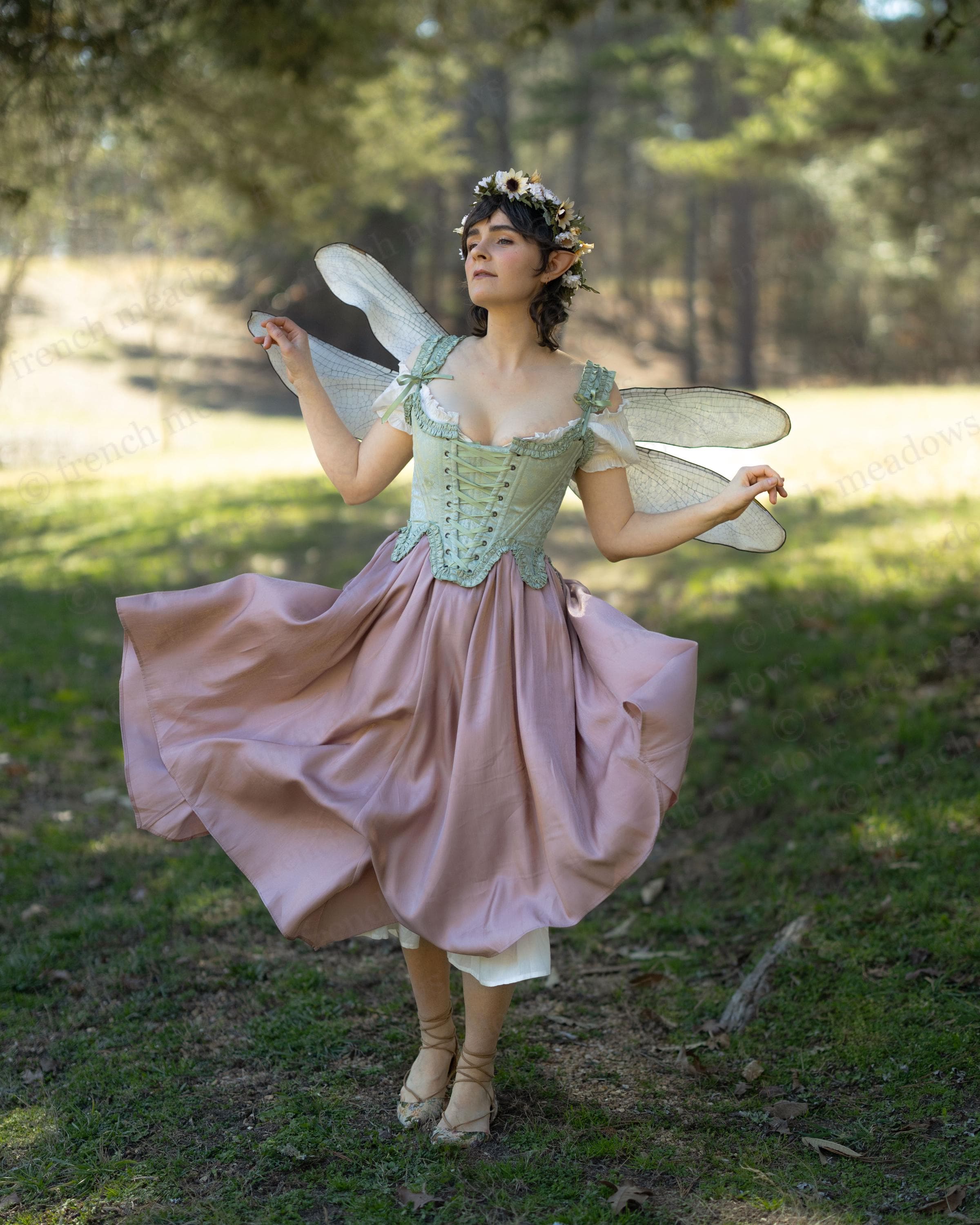 Flutter Fairy Dress: Pink Lilac Green Babydoll Nightgown With Handkerchief  Hem - Etsy
