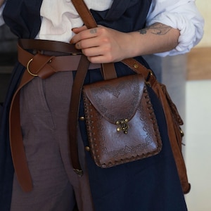 Pochette ceinture elfique en cuir végétalien : Renaissance Faire, sac cosplay GN image 12