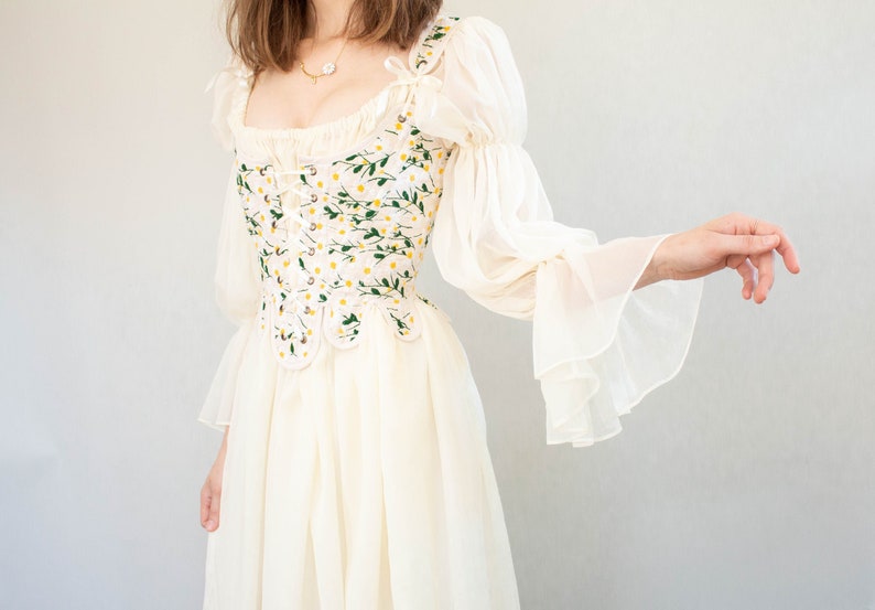 Silk Chiffon Renaissance Blouse or Dress | Galadriel Wedding Chemise Pirate Blouse Off Shoulder Cottage Core Princess Fairy Ethereal 