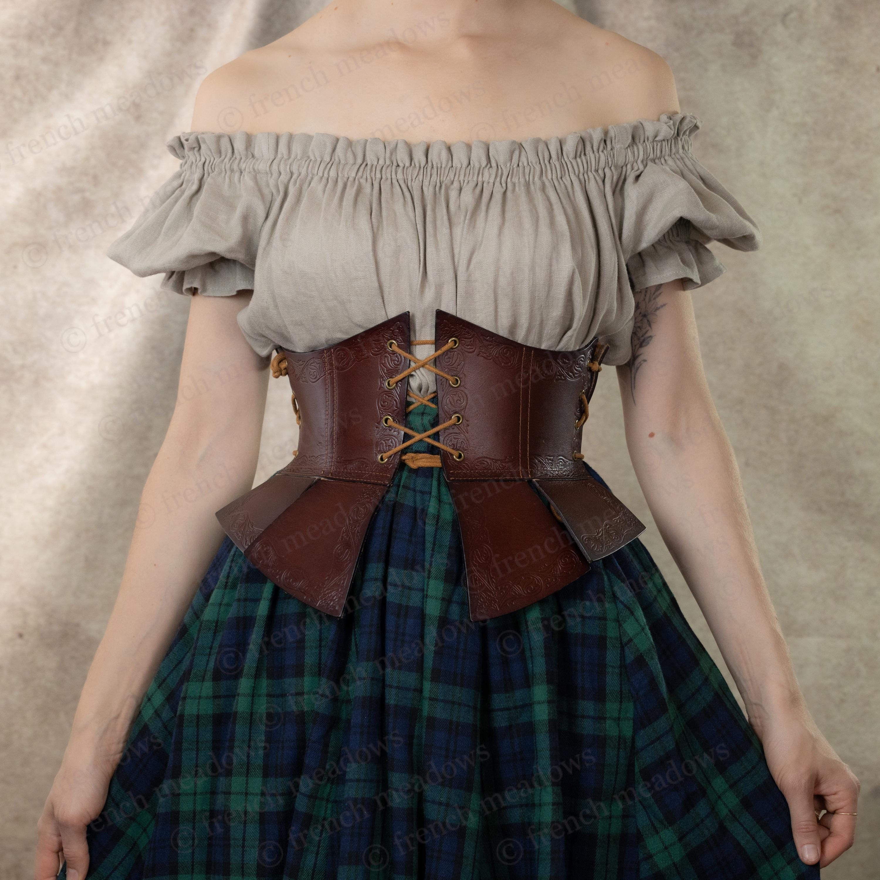 6328 Corset Wide Belt For Women Boned Lace Up Underbust Renaissance Scarlet Darkness Renaissance Corset Belt Lace-up Tied Waspie  main image 4