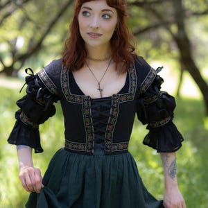 Folk Mieder: Renaissance Stil Korsett - Cottagecore Kostüm