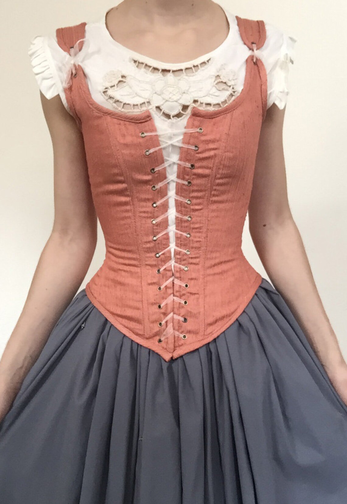 Peasant Bodice Renaissance Corset in Rose/Gold with Adjustable | Etsy