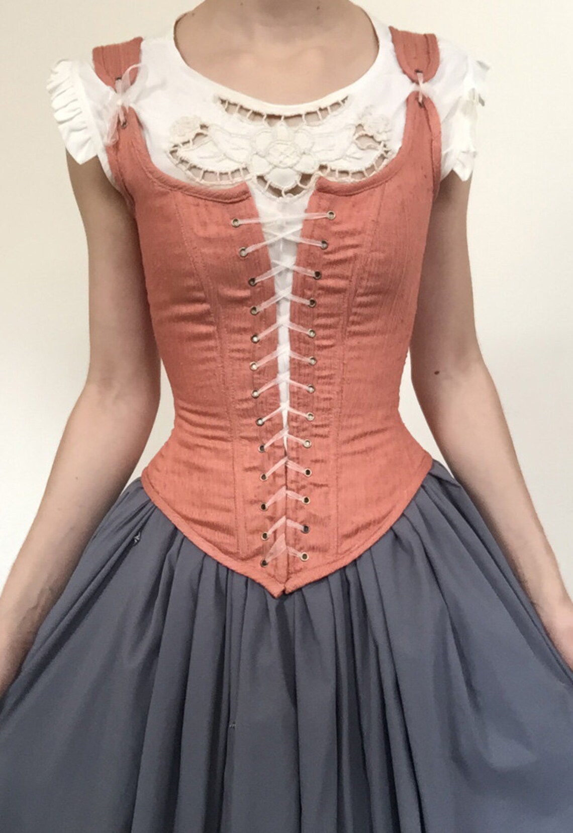 Peasant Bodice Renaissance Corset in Rose/Gold with Adjustable Etsy