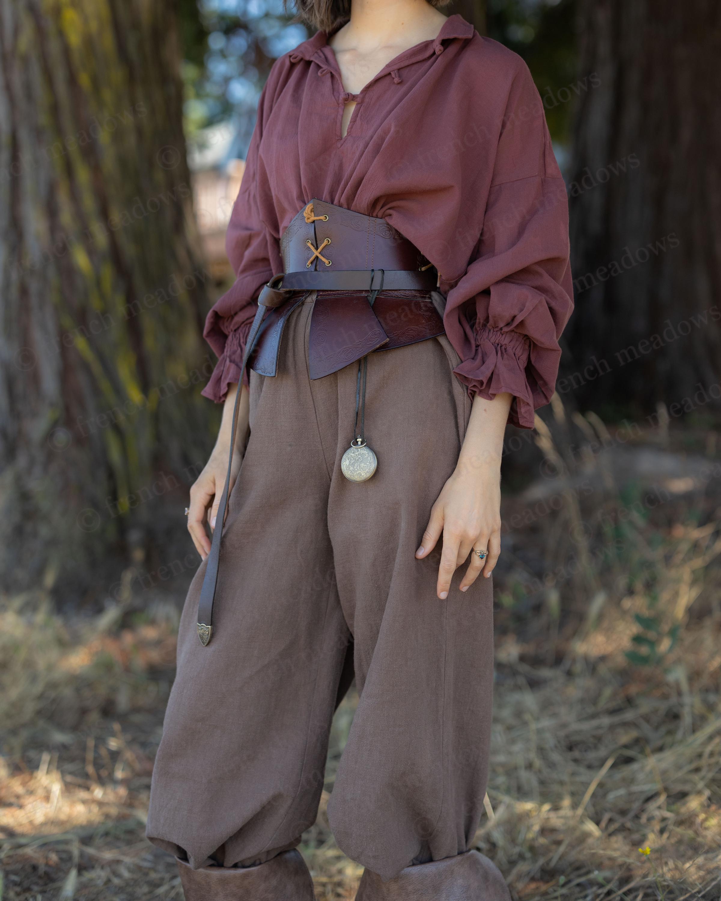 Rust Pirate Shirt | Orange Red Oversized Vampire Unisex Cotton Cosplay ...