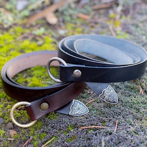 Renaissance Leder-Gürtel BELT ONLY Mittelalterlicher Wikinger-Gürtel für Mittelalter-Kostüme LARP Cosplay Vollrindleder Hobbit Elfe