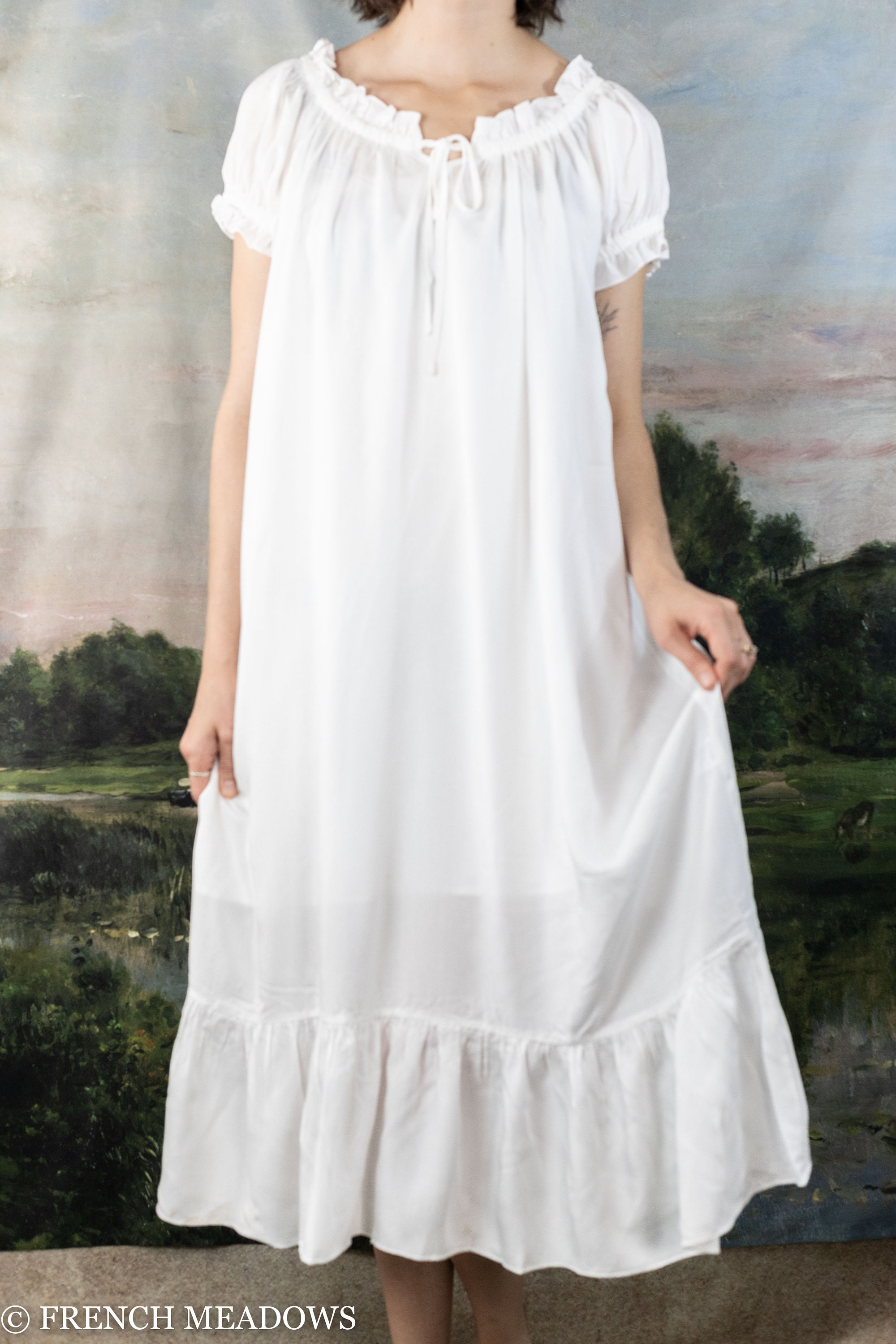 Lacey Cotton Chemise  Vintage Nightgown Renaissance Dress – French Meadows