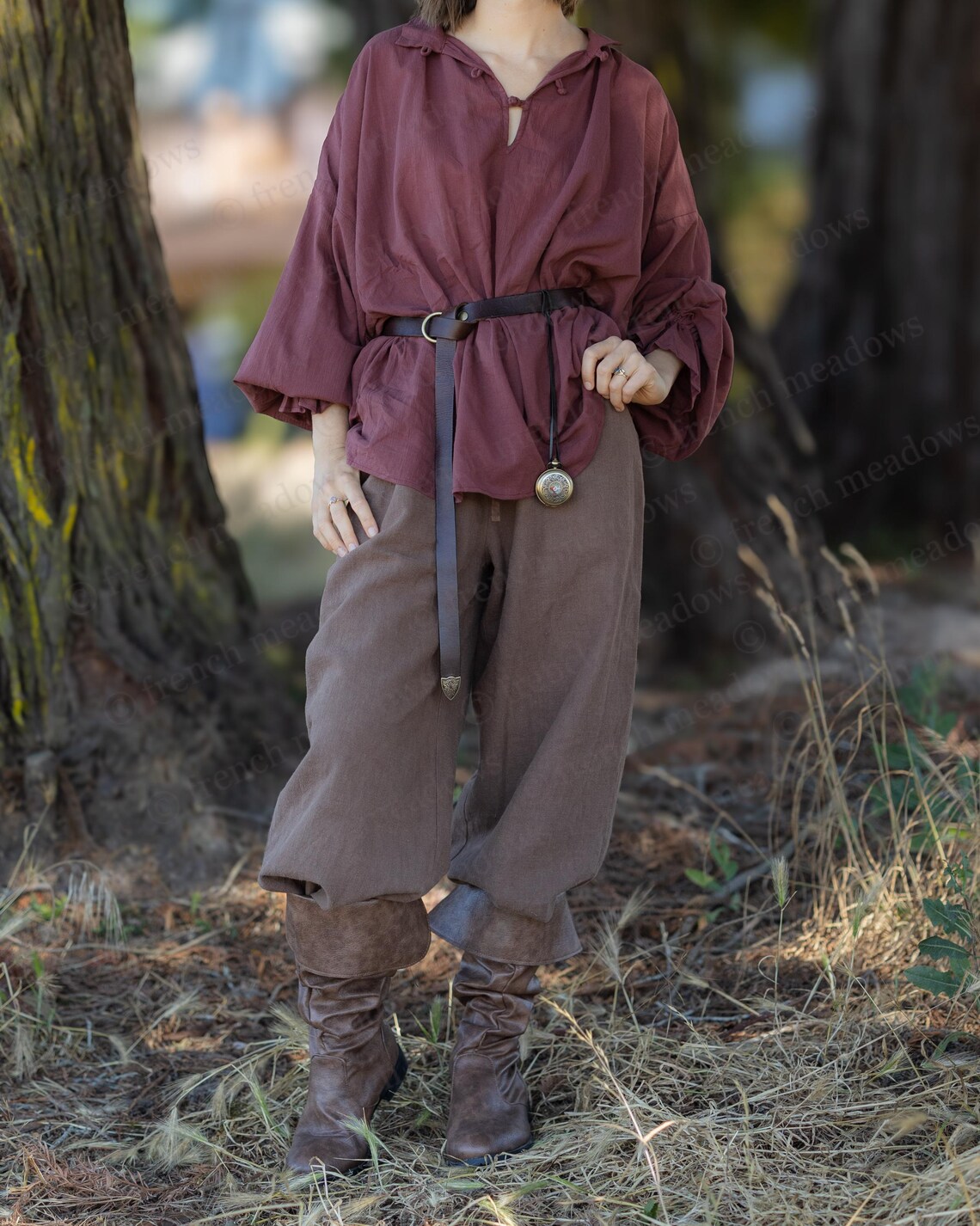 Rust Pirate Shirt | Orange Red Oversized Vampire Unisex Cotton Cosplay ...