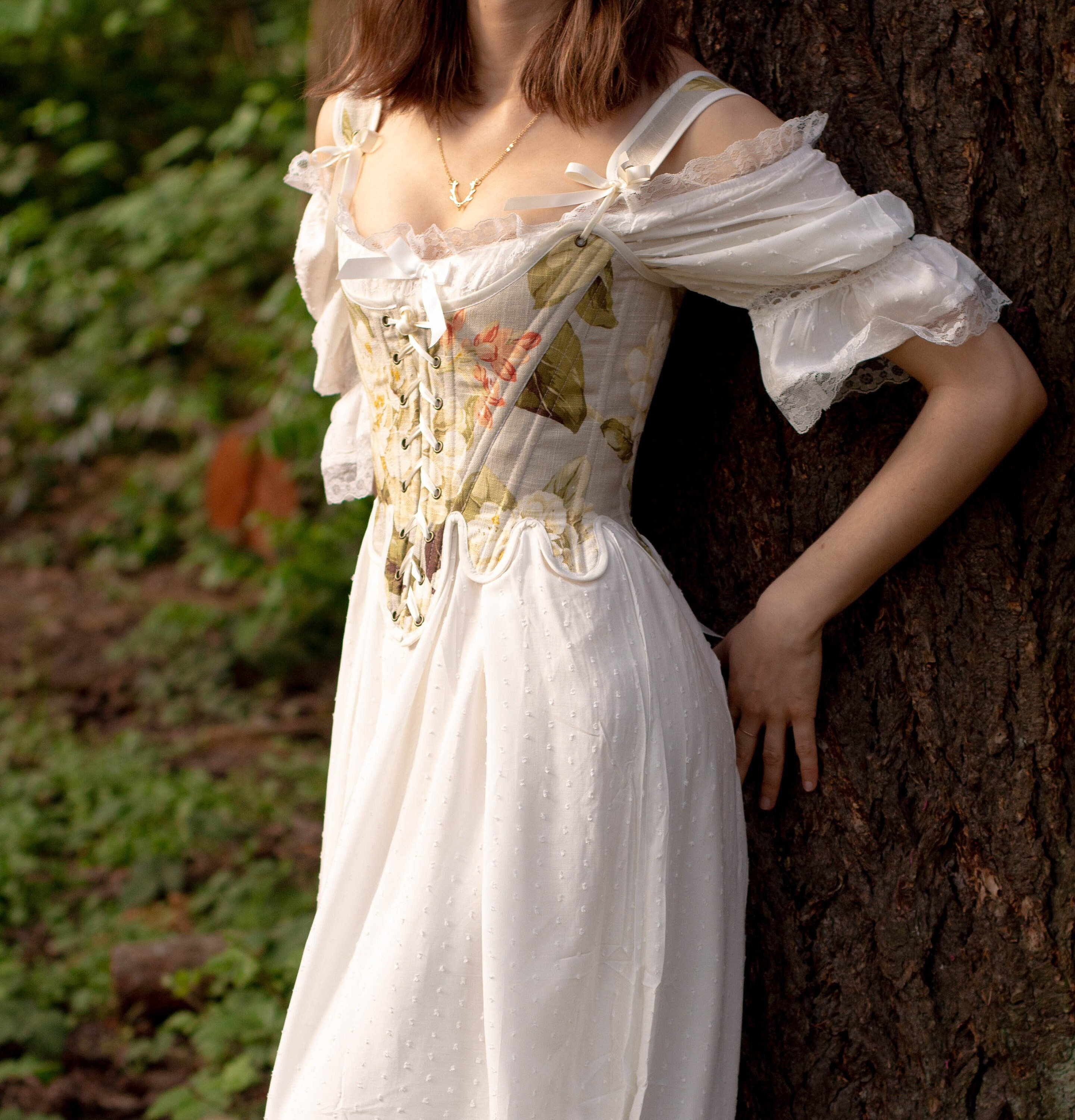 Cotton Renaissance Chemise / Vintage Linen Corset Dress / Medieval ...