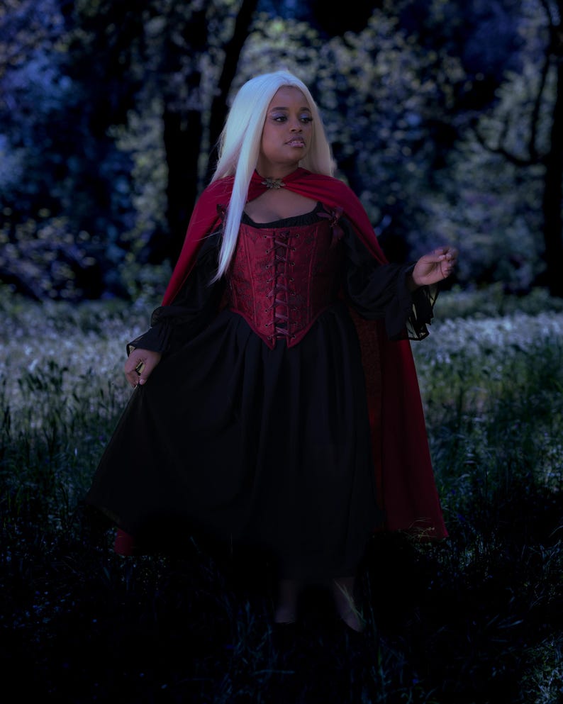 Vestido renacentista de gasa negra con mangas abullonadas / Blusa pirata con hombros descubiertos, estilo bruja, vampiro, gótico etéreo, hada oscura, tallas grandes imagen 15