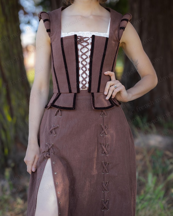 brown costume dress overdress Hildegard brown S/M main image 0