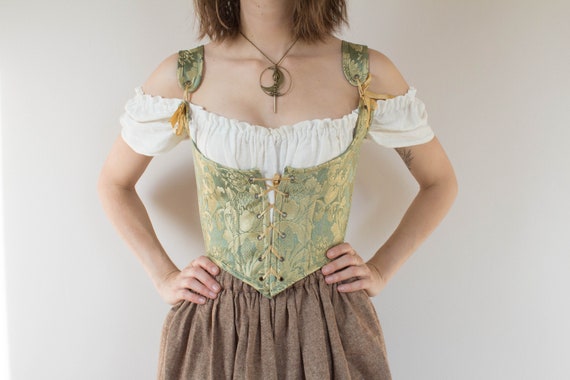 Renaissance Corset Bodice in Sage Green 