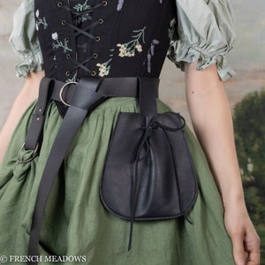 Belt Pouch | Drawstring Bag for Renaissance Faire, Medieval, Viking, LARP, Cosplay Costumes | Vegan Leather