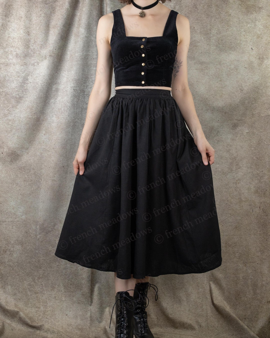Black Velvet Square Neck Dirndl Top | Black Cropped Bustier Top - Etsy
