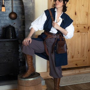 Pochette ceinture elfique en cuir végétalien : Renaissance Faire, sac cosplay GN image 11