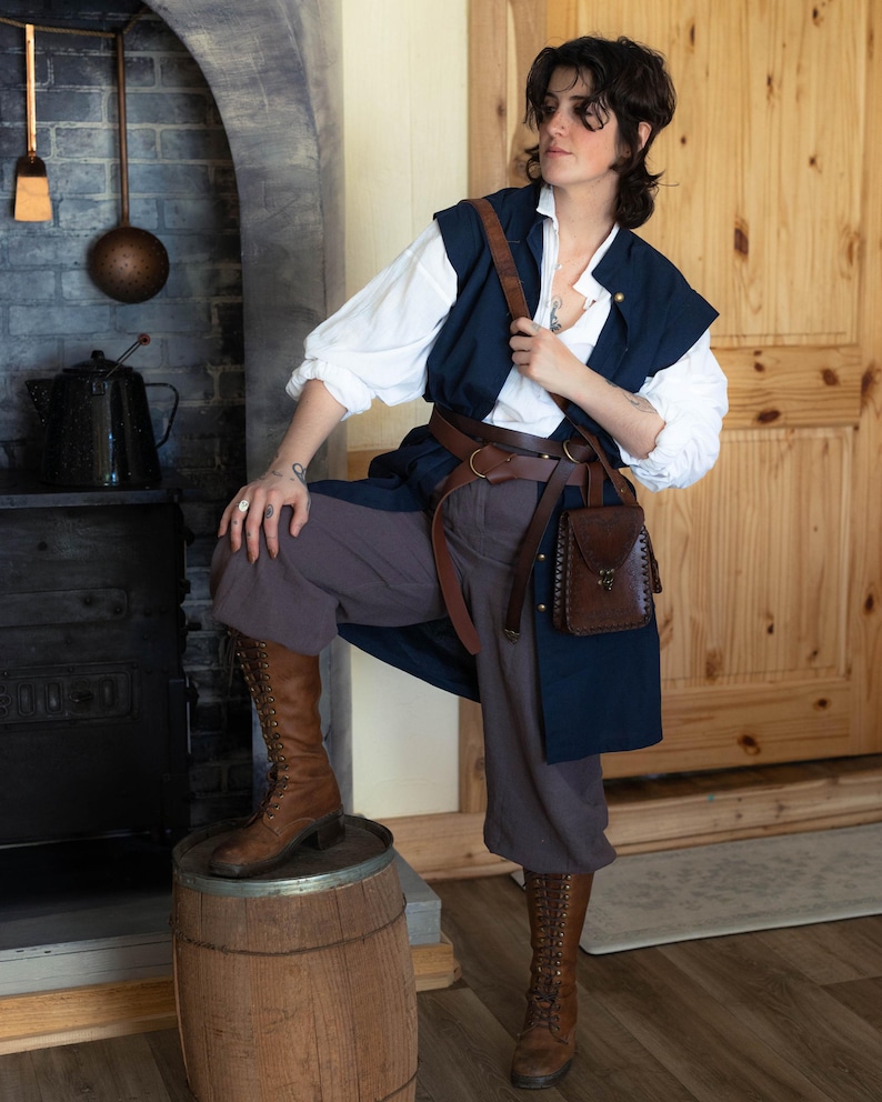 Pochette ceinture elfique en cuir végétalien : Renaissance Faire, sac cosplay GN image 11