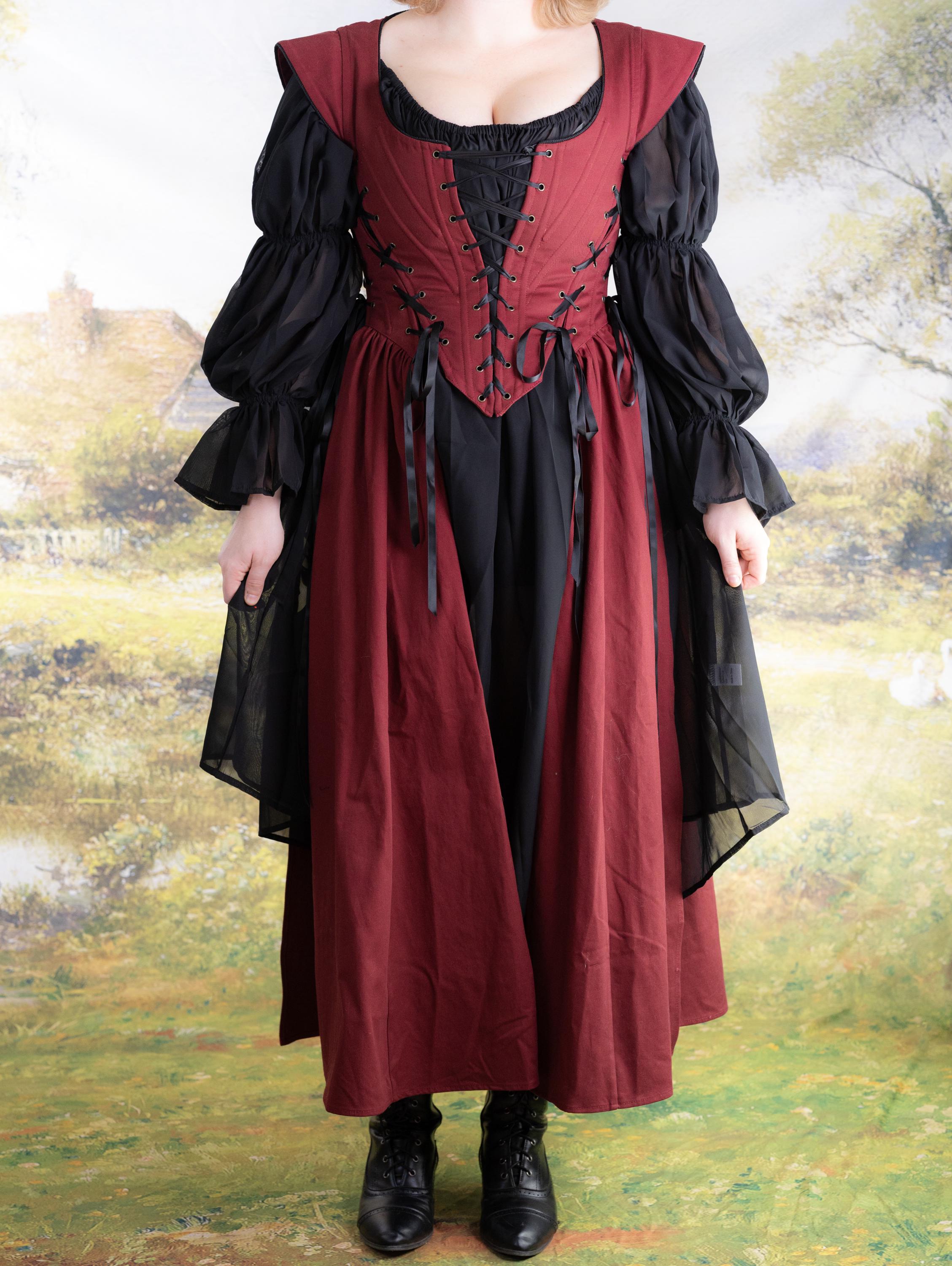 fitted lace wedding dress La Divine Style CD337 Long Bustier Corset Dress 14 / Burgundy main image 1