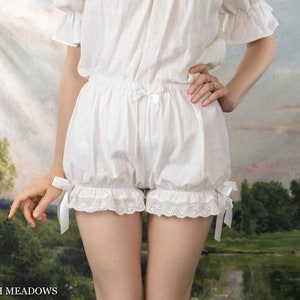 Victorian Bloomers | Black or White Ruffled Bloomers Shorts Victorian Drawers Undergarments Lolita Kawaii Adult Women&#39;s Lace Shorts Rococo