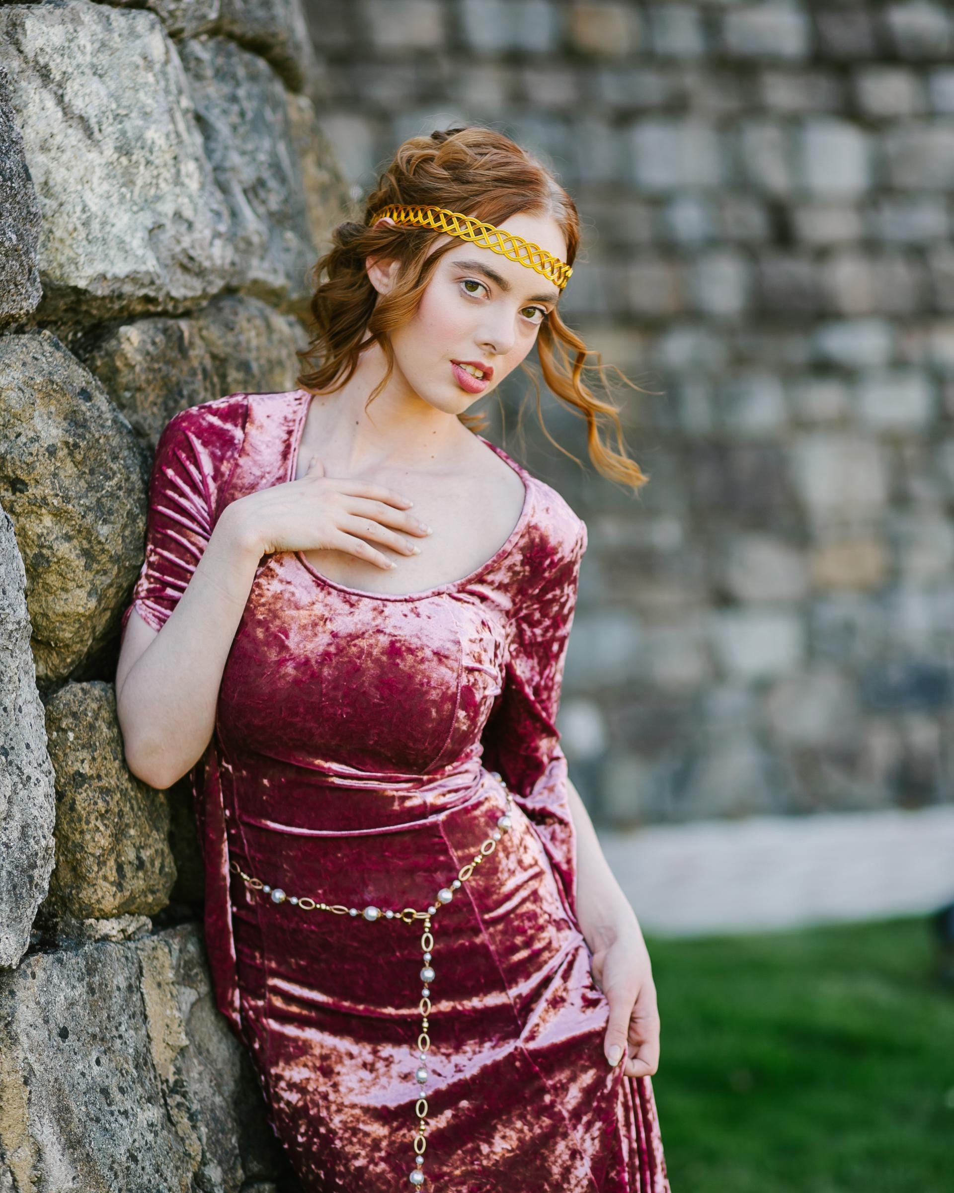 Blackberry Velvet Bell Sleeve Chemise | Pink Renaissance Faire