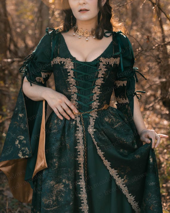 Dark Green Linen Bell Sleeve Chemise S Dark Green Linen Bell Sleeve Chemise S