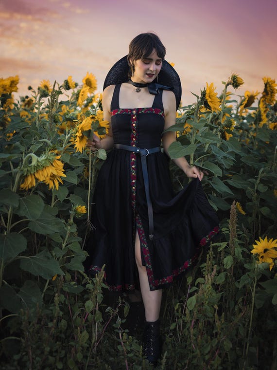 black dress with red flowers Black Tulle Prom Dresses with Red Beaded Flowers, Off the Shoulder Quinceanera Dresses BG006 Red / 24W