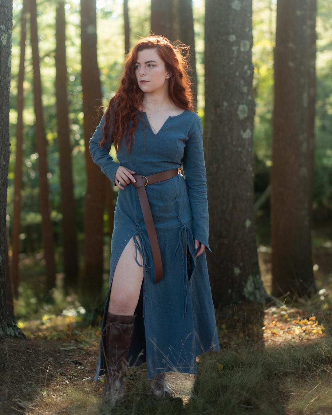 Teal Viking Kirtle Dress: Renaissance Medieval Costume - Etsy