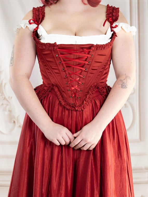 red lace up corset dress Satin 18th Century Stays It is perfect for 080825 Steve Madden Sadie Dress-Tropical Size:XXL / 14 red corset dress mini