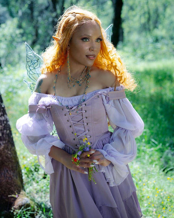 Lilac Chiffon Renaissance Dress: Light Purple Fairy Chemise - Etsy