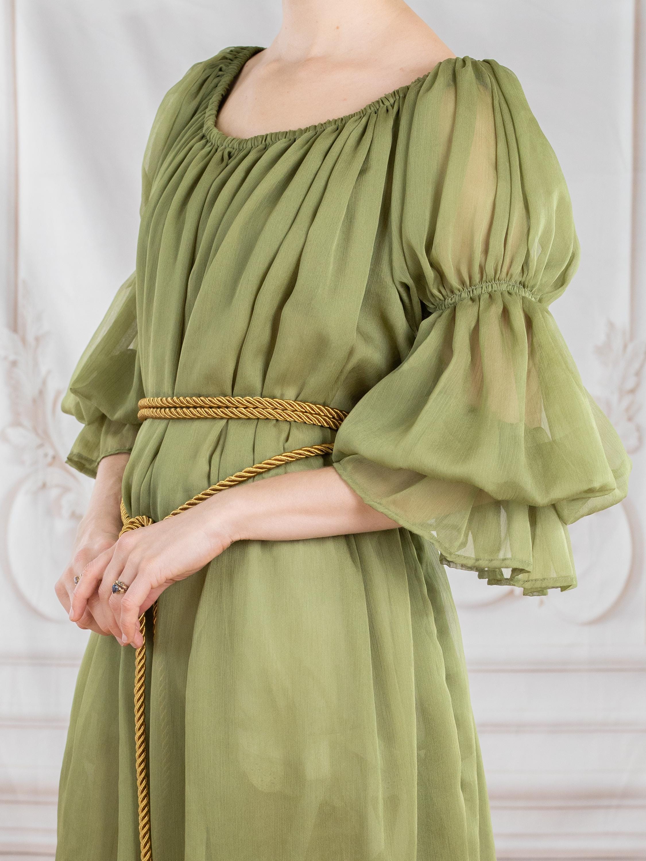 country road green ruffle dress Cactus Ruffle Maxi Dress - Dresses