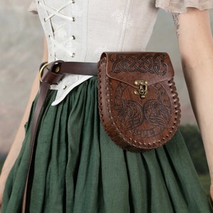 40% off Sale Medieval Belt Pouch - Slightly Damaged (Please Read Description)|POUCH ONLY Vegan Leather Bag Renaissance Faire Accessories