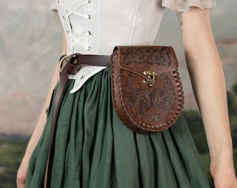 40% off Sale Medieval Belt Pouch - Slightly Damaged (Please Read Description)|POUCH ONLY Vegan Leather Bag Renaissance Faire Accessories