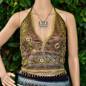Boho glitter disco party top • Festival Bralette • Glitter Crop Top