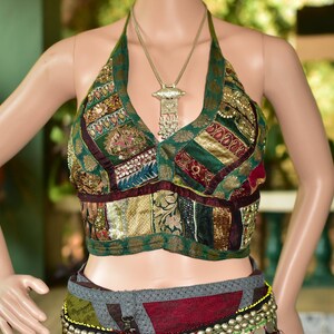 Boho glitter disco party top • Festival bralette • Glitter crop top