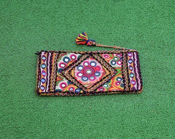 Boho Geldbörse Banjara Kutch • Vintage bestickte Geldbörse • Clutch Geldbörse • Bestickte Rajasthan Geldbörse