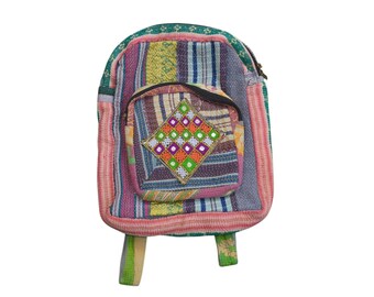 Kantha Quilt Cotton Backpack: Handmade Hippie Laptop Bag