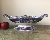 c1820 Antique Spode Imari Boat-shaped Pedestal Dish, Fruit Bowl 2635