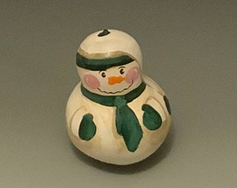 Hand Painted Snowman Gourd Art