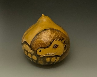 Hand Painted Dragon Gourd Art