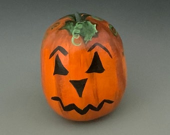 Hand Painted Halloween Pumpkin Gourd Art