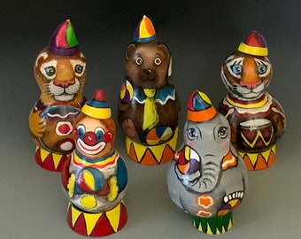 Hand Painted Gourd Art Circus