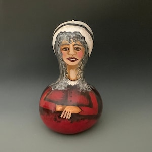 Mrs Santa Claus Handpainted Gourd Art