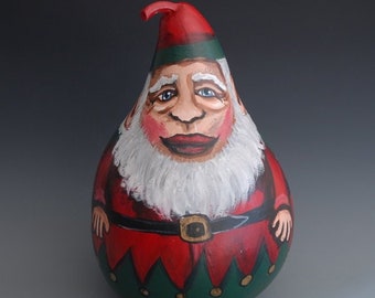 Hand Painted Elf Gourd Art