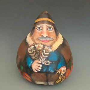 Male Pilgrim Hand Painted Gourd Art