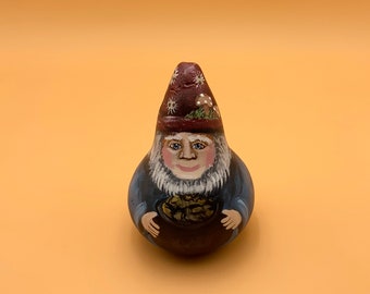 Hand Painted Gnome Gourd Art