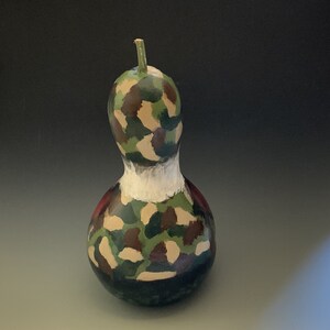 Hand Painted Santa Gourd Art image 3