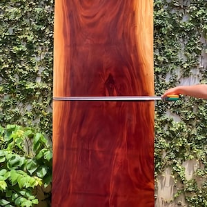 Solid Mahogany Wood Slab Tabletop – Luxury Hardwood Dining Table Top – Handmade Custom Wooden Desk – Rustic Farmhouse or Modern Furniture