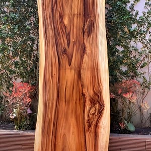 Solid Wood Slab Dining Tabletop – Natural Hardwood Table Surface – Handmade Custom Wooden Desk – Rustic Farmhouse Live Edge Furniture